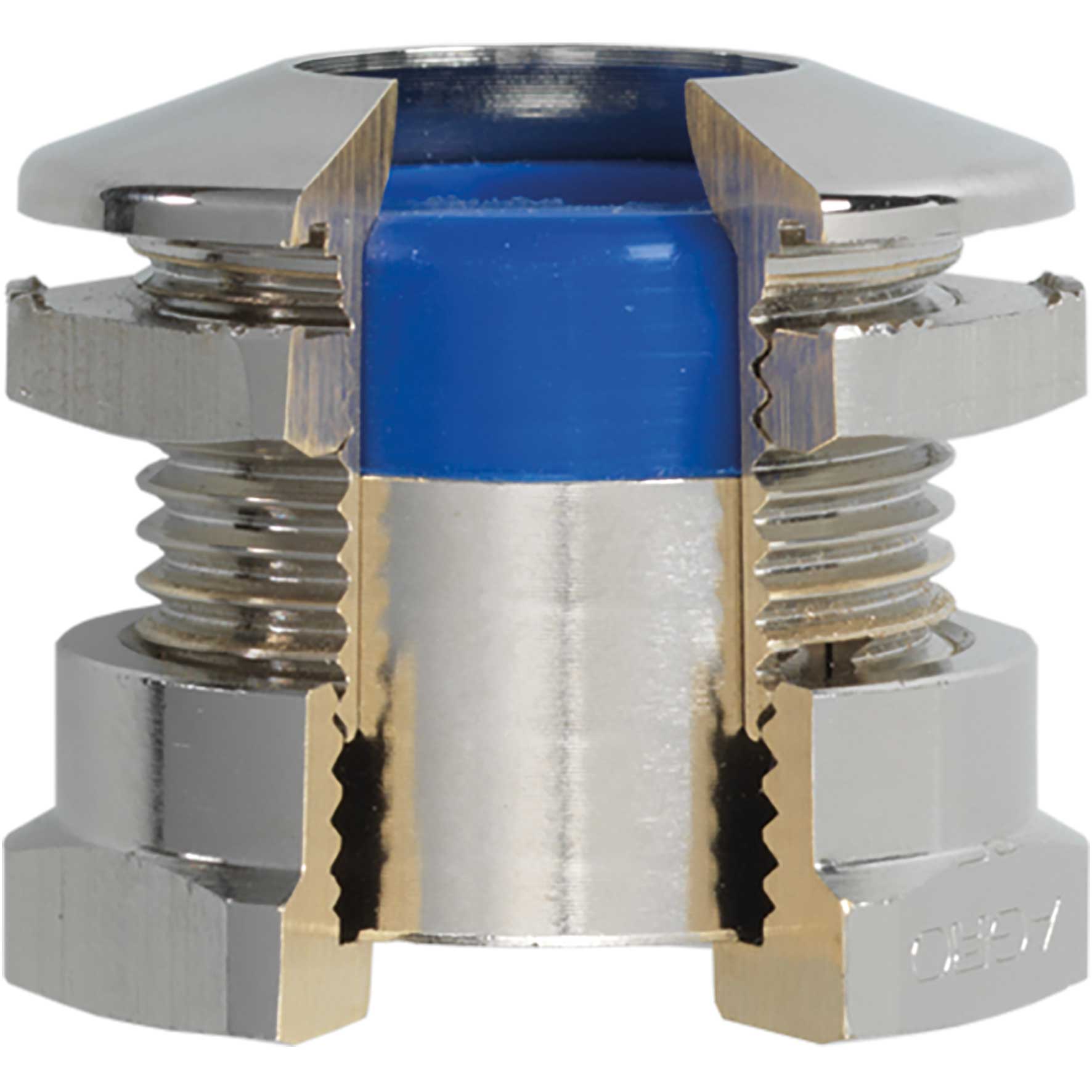 Kabelver. Progress ultraFLAT A2 M16x1.5, Kabel Ø 5.0-6.5 mm, Dichtung FKM blau