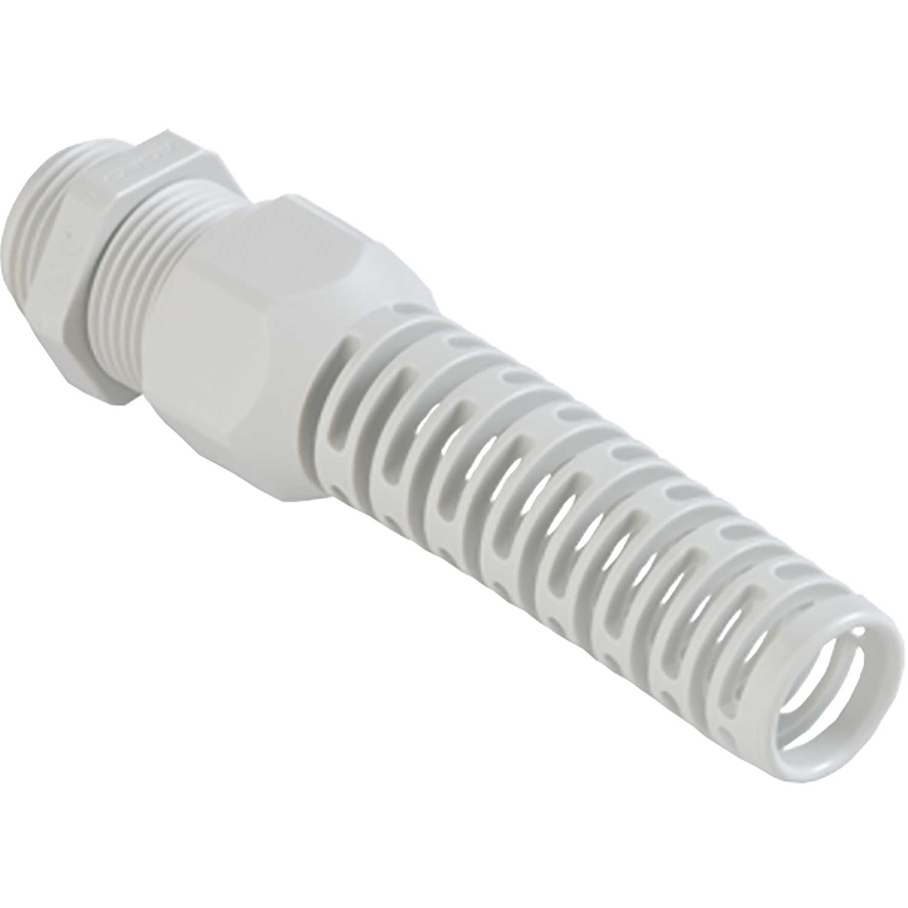 Kabelverschraubung Syntec Kst. M20x1.5, Kabel Ø 3.0-7.0mm (UL 7.0-7.0mm), hellgrau RAL7035, mit Knickschutz