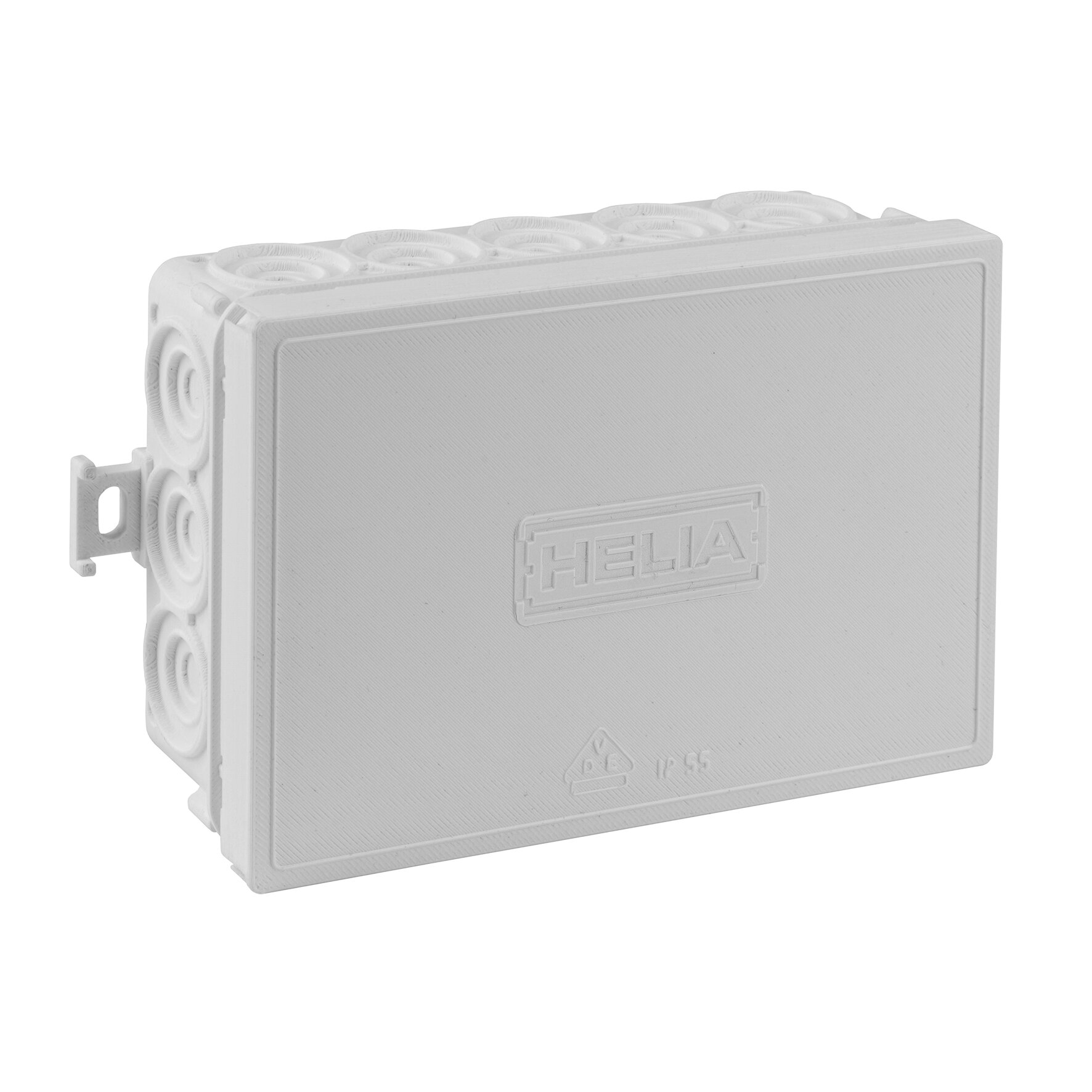 Kabelabzweigkasten IP55, mit Einführungen 16 x 20 mm, 130 x 85 x 42 mm, grau, RAL 7035