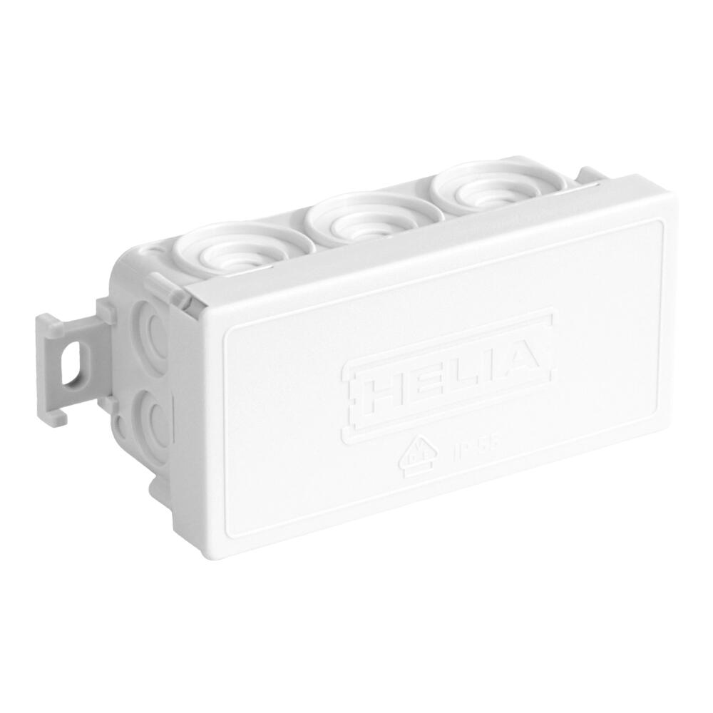 Kabelabzweigkasten IP55, mit Einführungen 4 x 12 mm, 6 x 20 mm, 89 x 42 x 37 mm, reinweiss RAL 9010