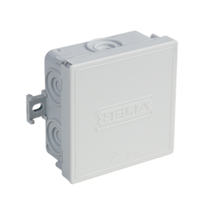 Kabelabzweigkasten IP55, mit Einführungen 7 x 20 mm, 75 x 75 x 37 mm, grau RAL 7035