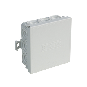 Kabelabzweigkasten IP55, mit Einführungen12 x 20 mm, 85 x 85 x 37 mm, grau RAL 7035