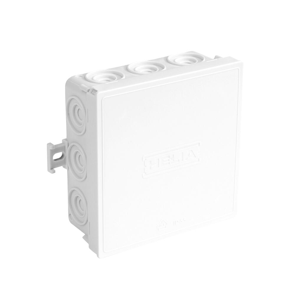Kabelabzweigkasten IP55, mit Einführungen12 x 20 mm, 100 x 100 x 42 mm, reinweiss RAL 9010