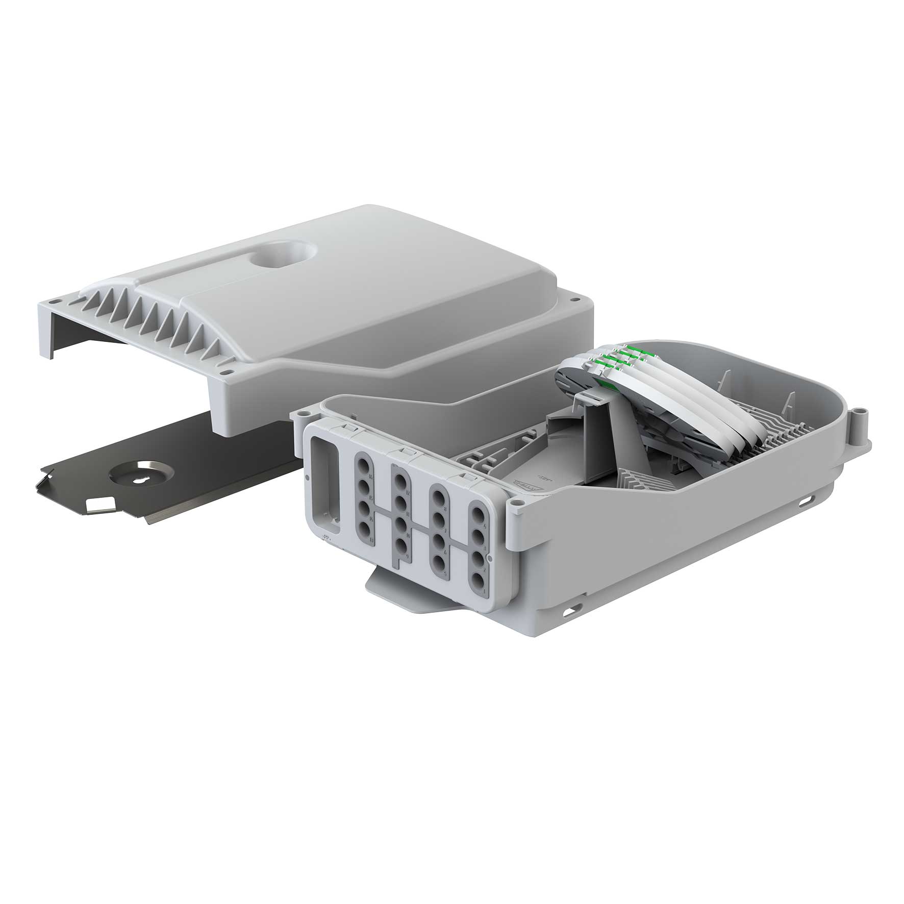 Gebäudeverteiler E3S Connect®, max 8 Kassetten, E3S-LC/APC, 16 Ausgänge