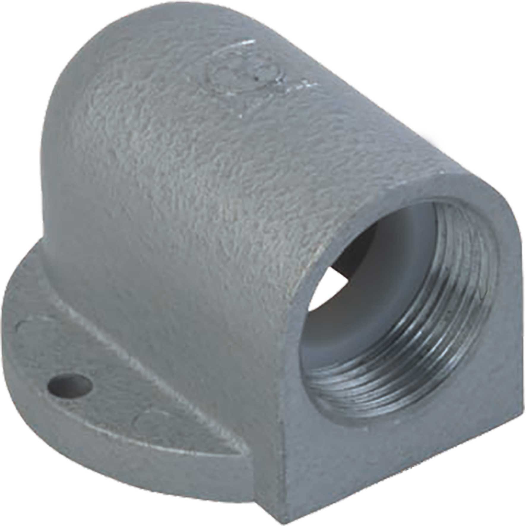 Flanschwinkel 90° Zinkdruckguss Pg21, hammerschlaglack. grau BxHxT=60x60x40mm