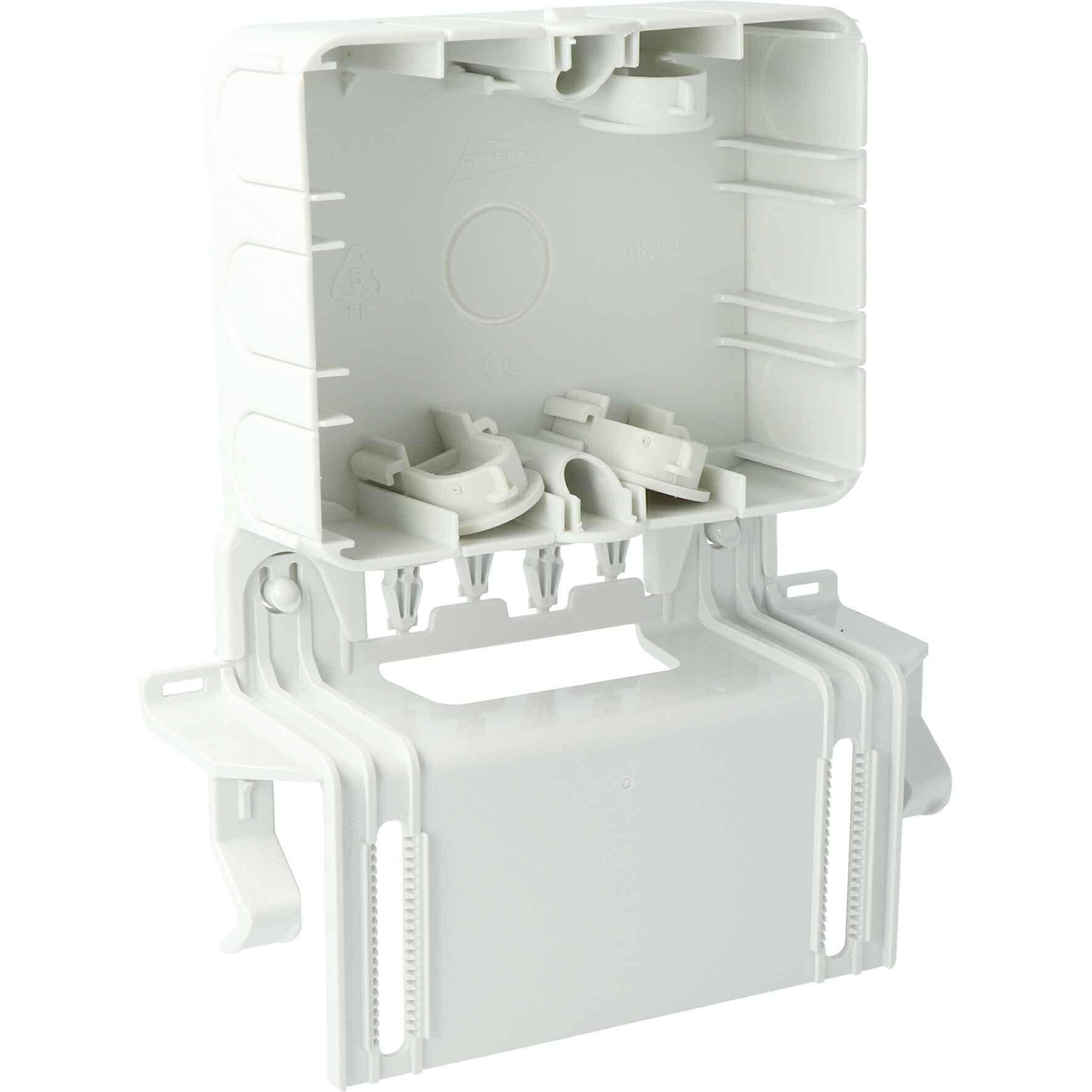 Steckbar Gehäuse-Basis AK2 Data/GZ,, mit Montageplatte Kabelrinne, gewinkelt, 120x95x40 mm, lichtgrau