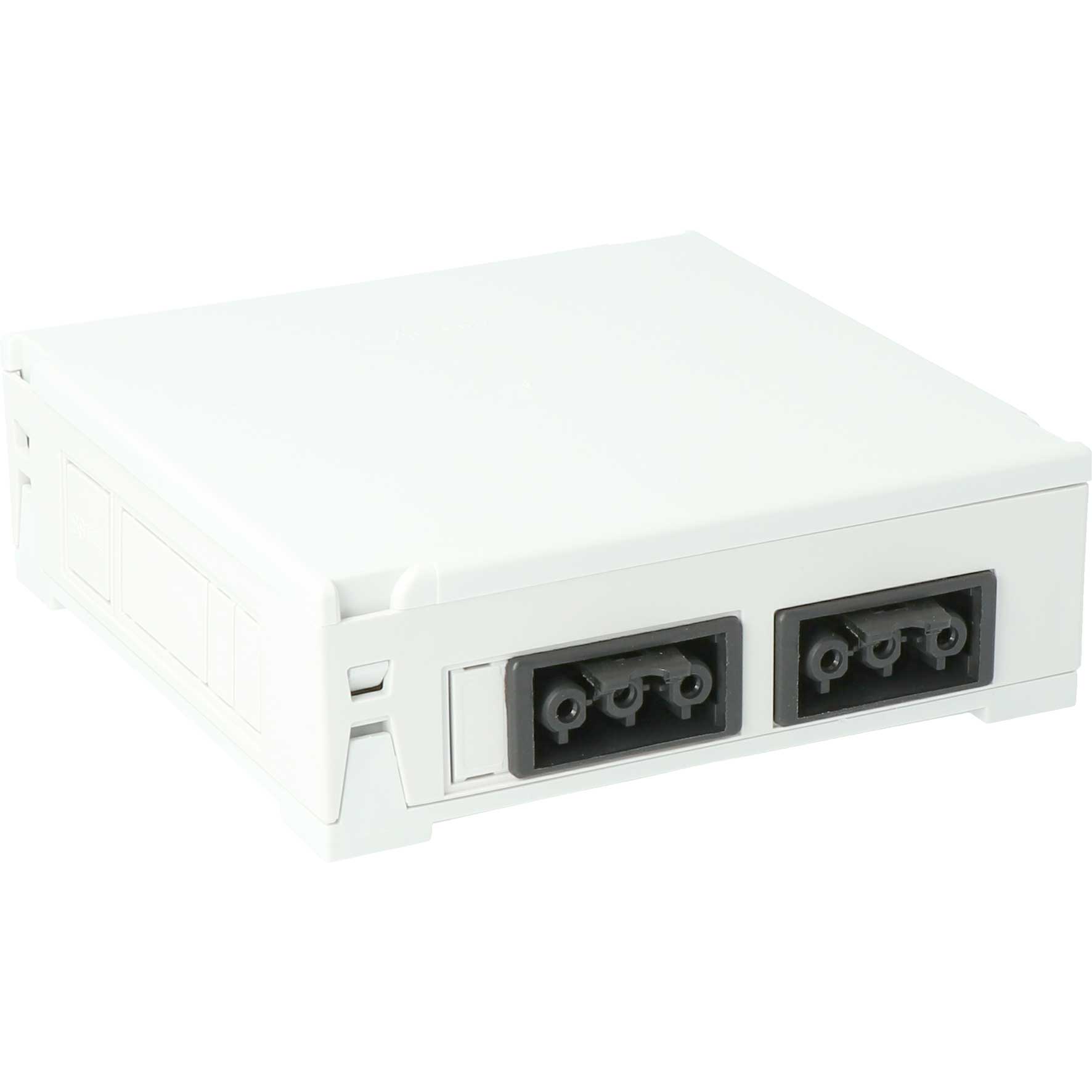 Steckbar Gehäuse PD, Wieland GST18,, in:3pol H07V-U, out:2x 3pol sw, 120x120x40 mm, lichtgrau
